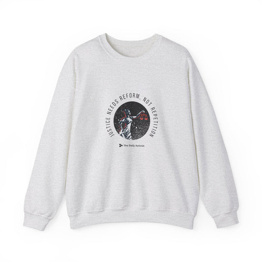 Justice Needs Reform, Not Repetition Unisex Heavy Blend™ Crewneck Sweatshirt